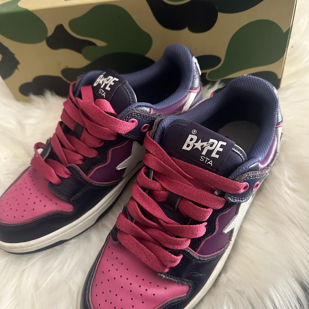 BAPE STA Vibrant Pink and Purple Sneakers